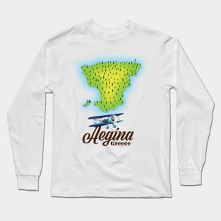 Aegina Greece Map Long Sleeve T-Shirt